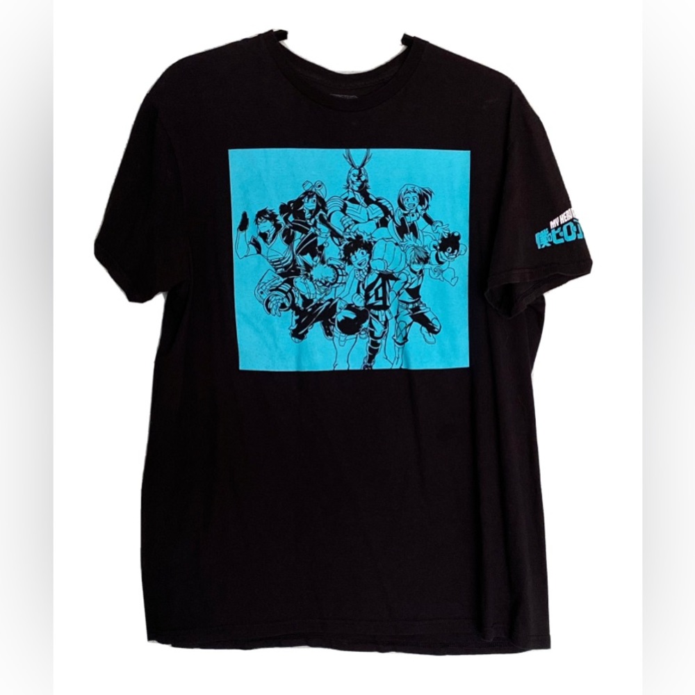 My Hero Academia Graphic Shirt Black Short Sleeve Size Large